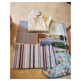 Lot Of Placemats,  Table cloth, Candle
