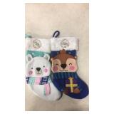 Set of 2 kids animal stockings