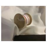 Christmas Ribbon White w/ Red Stripes