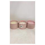3 fair isle scented candles