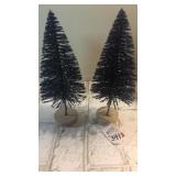 Set of 2 Holiday bottle brush trees
