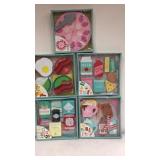 5 sets wooden play food