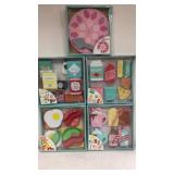 5 sets wooden play food