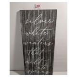 Wooden winter sign - 15in tall