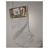 Gold & White holiday stocking