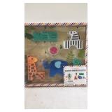 Wooden animal block set