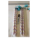 Lot of 12 giant pencils w/sharpeners