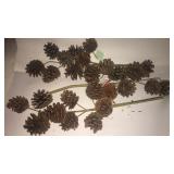 3 decorative pine cone stalks