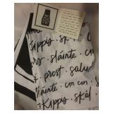 2 piece Bar Towels 
White with Black