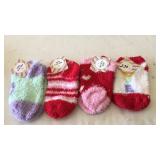 4 pairs kids cozy socks sz 5-6.5