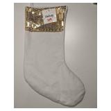 Gold & White holiday stocking