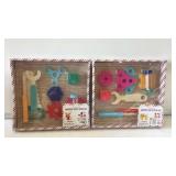 2 sets wooden play tools