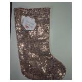 Rose gold sequind stocking