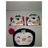 Holiday penguin pouch & 2 packs of Holiday tissues