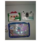 Holiday pouch & 2 packs of holiday tissues