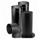 6 In. Single-wall Black Stove Pipe Universal