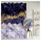 New Shower Curtain, Purple Gold Marble Shower