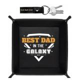 Best Dad in The Galaxy PU Leather Tray and
