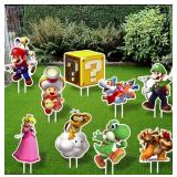 New EkidAz 9Pcs Mario Birthday Party Supplies,