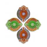 New 4 Pc Set Clay Diya for Diwali Diya with