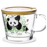 TDN Glass Mugs With Lids,Breakfast Cup with