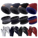 New 12 PCs Winter Knit Beanie Hat Neck Warmer