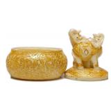 631-New Golden Couple Elephant Decor Jewelry Box