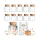 New 12 Pcs Small Glass Cork Bottles 50ml/1.7oz