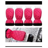 New 4 Pcs Ice Scraper Mitt with Glove for Car