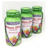 New Sealed 3 PCs Vitafusion Power Zinc Gummy