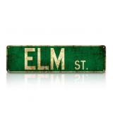 New (lot of 2) Elm Street Sign Vintage Decor - 16