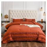 New CozyTide Terracotta Comforter Queen Size,100%