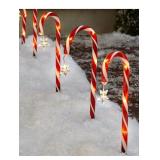 New LTD Solar Candy Cane Pathlight Stakes with