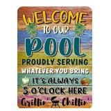 NewPool Rules Signs Outdoor Pool Decor Swimming