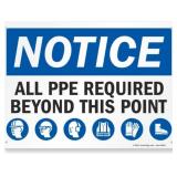 (Lot of 2) SmartSign "Notice - All PPE Required