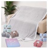 New Sherpa Fleece Blanket, Checkered Grid Warmer