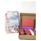 3 PCs Christmas Lot, Includes Bathroom Mat Set,