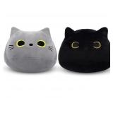Bekrgwiy 2Pcs Black Cat Plush Toy Gray Cat Plush