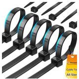 New Cable Zip Ties 8 inch 1000 Pack, 40lbs