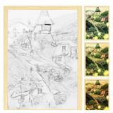 Mihoho Light Up Painting, Night Light Decor for