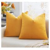New ANRODUO Pack of 2 Velvet Gold Pillow Covers
