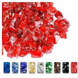 GRISUN Red Fire Glass for Fire Pit, 1/2 Inch 10