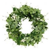 Eucalyptus Wreath 12 Inch, Wreaths for Front Door