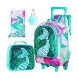 gxtvo Girls Rolling Backpack, Kids Wheels Bookbag