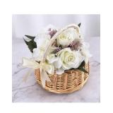 New Wicker Rattan Flower Girl Basket for Wedding,