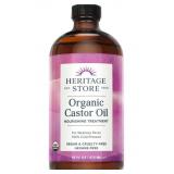 New HERITAGE STORE Organic Castor Oil, Glass