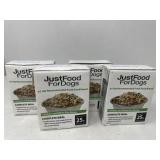 New (4) JustFoodForDogs Pantry Fresh Wet Dog