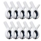 Jumbo Clips Set - 10 Pack of Large 5 Inch White