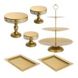 6-Piece Gold Cake Stand Set Dessert Tray Cake