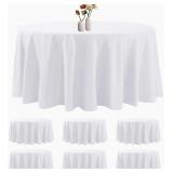 6 Pack Round Tablecloth 120 Inches White Table